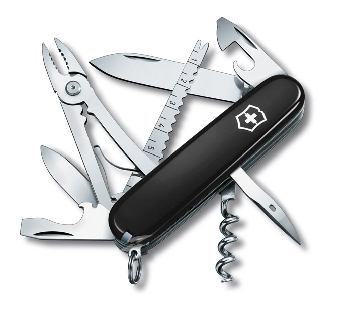 Angler Black Swiss Army Knife