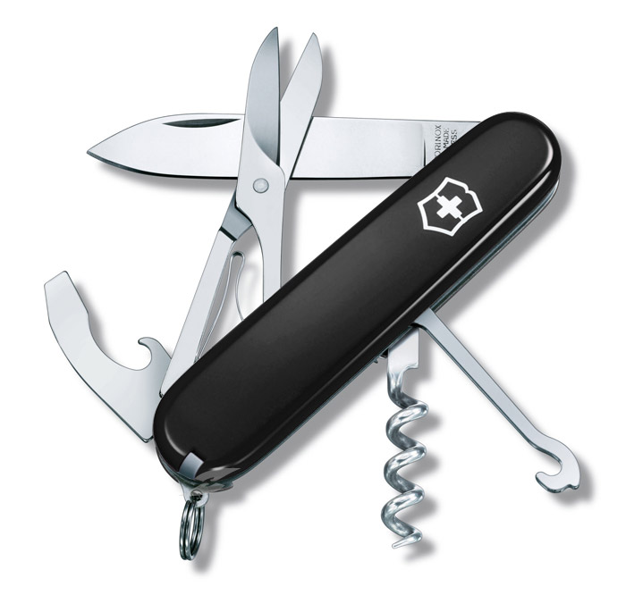 Compact Black Swiss Army Knife