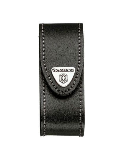 2-4 Layer Black Leather Belt Pouch