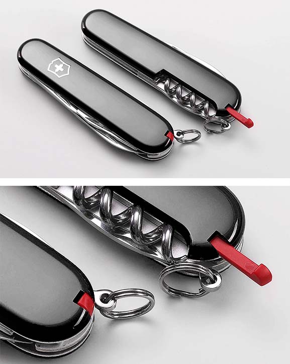 Red toothpick and tweezers